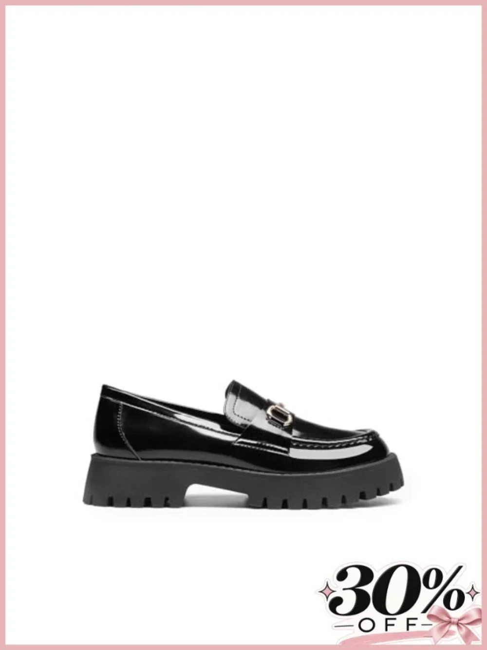 Faux Leather Platform Chunky Loafers Slip-On Business Casual Shoes